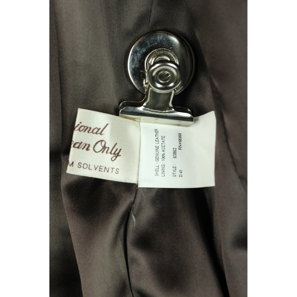 Vintage 70s Brown Leather Blazer Sport Coat Men's 44 Reg Minimalist Luxury - Picture 6 of 7